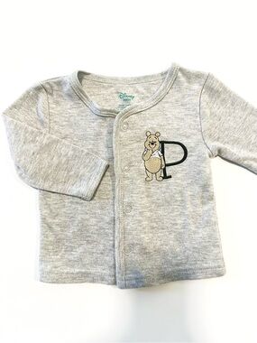 Disney Baby Grey Heather Infant Top with Teal Logo
